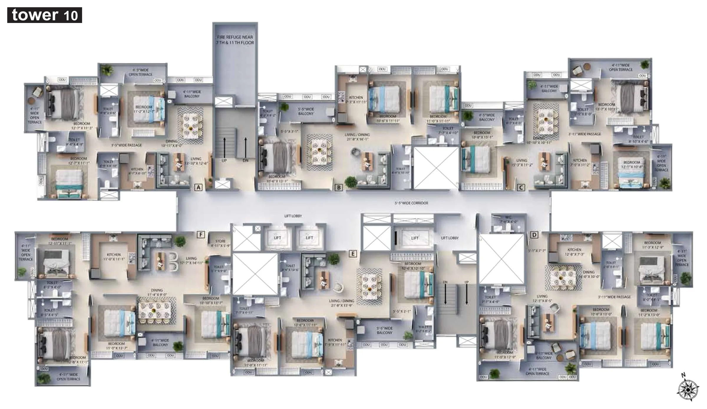 Tower 10 typical floor plan