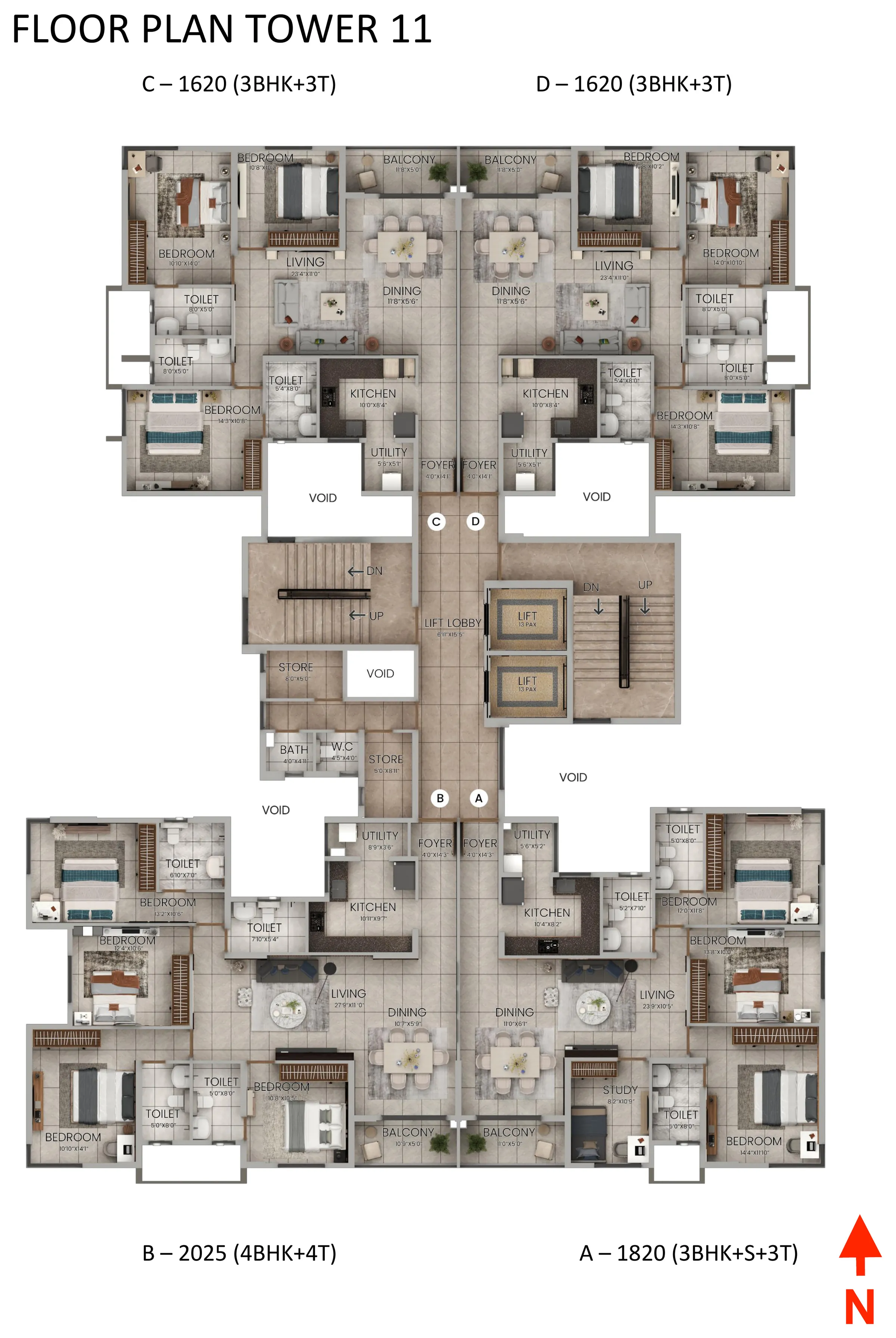 Tower 11 typical floor plan