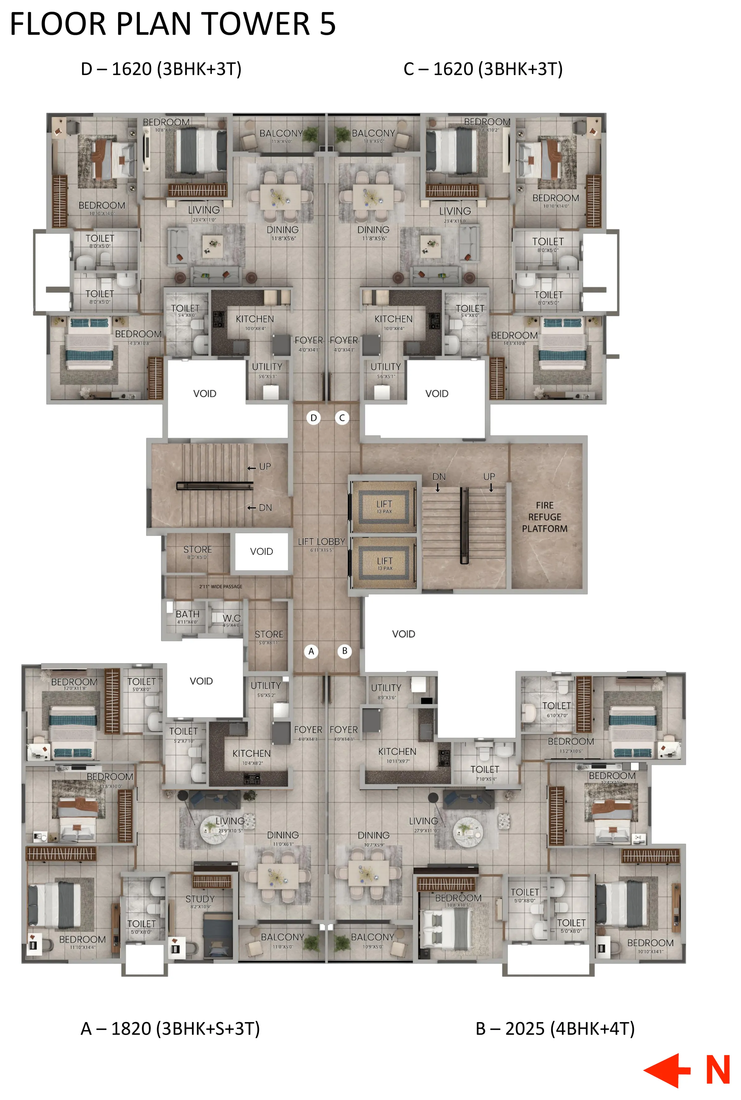 Tower 5 typical floor plan