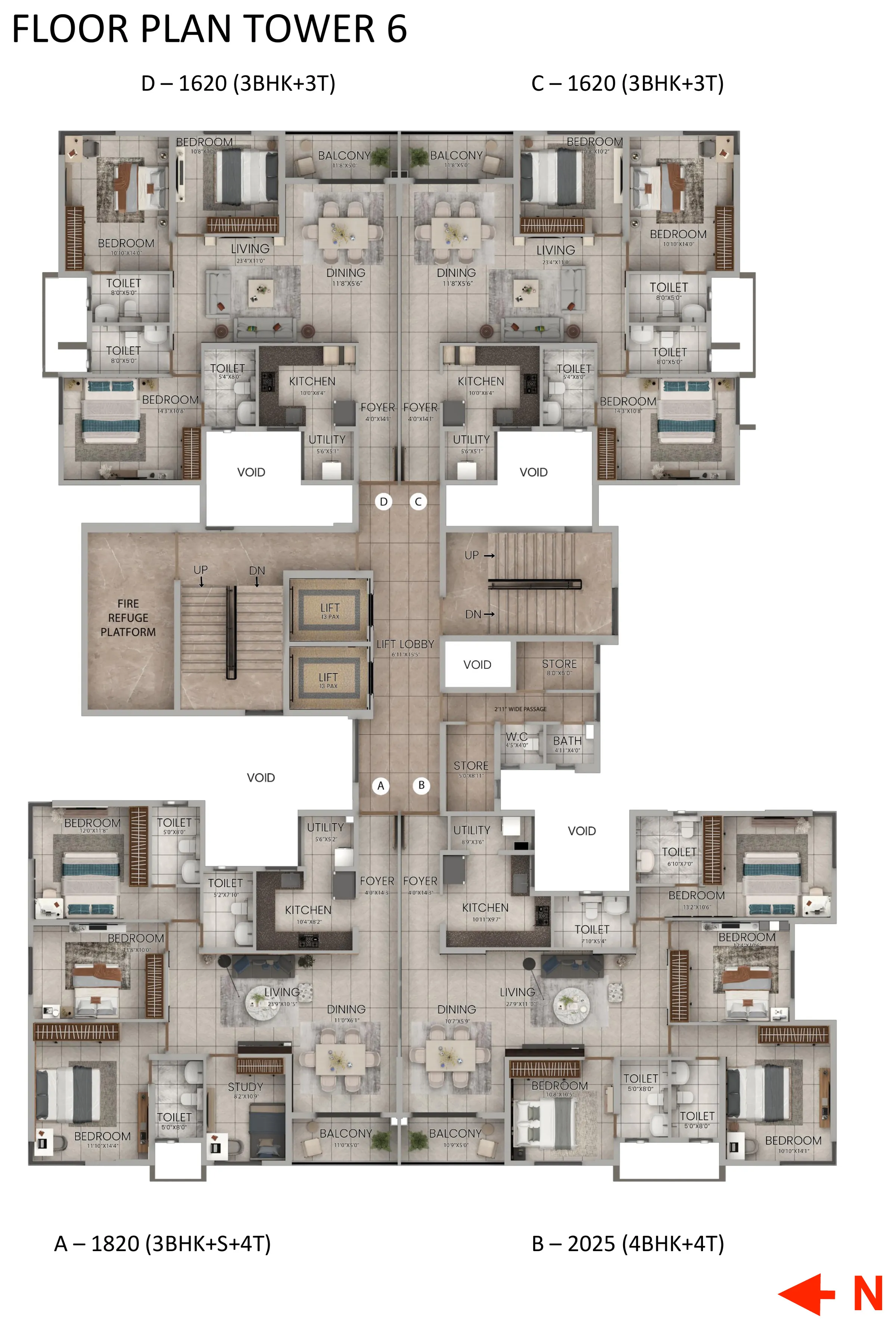 Tower 6 typical floor plan