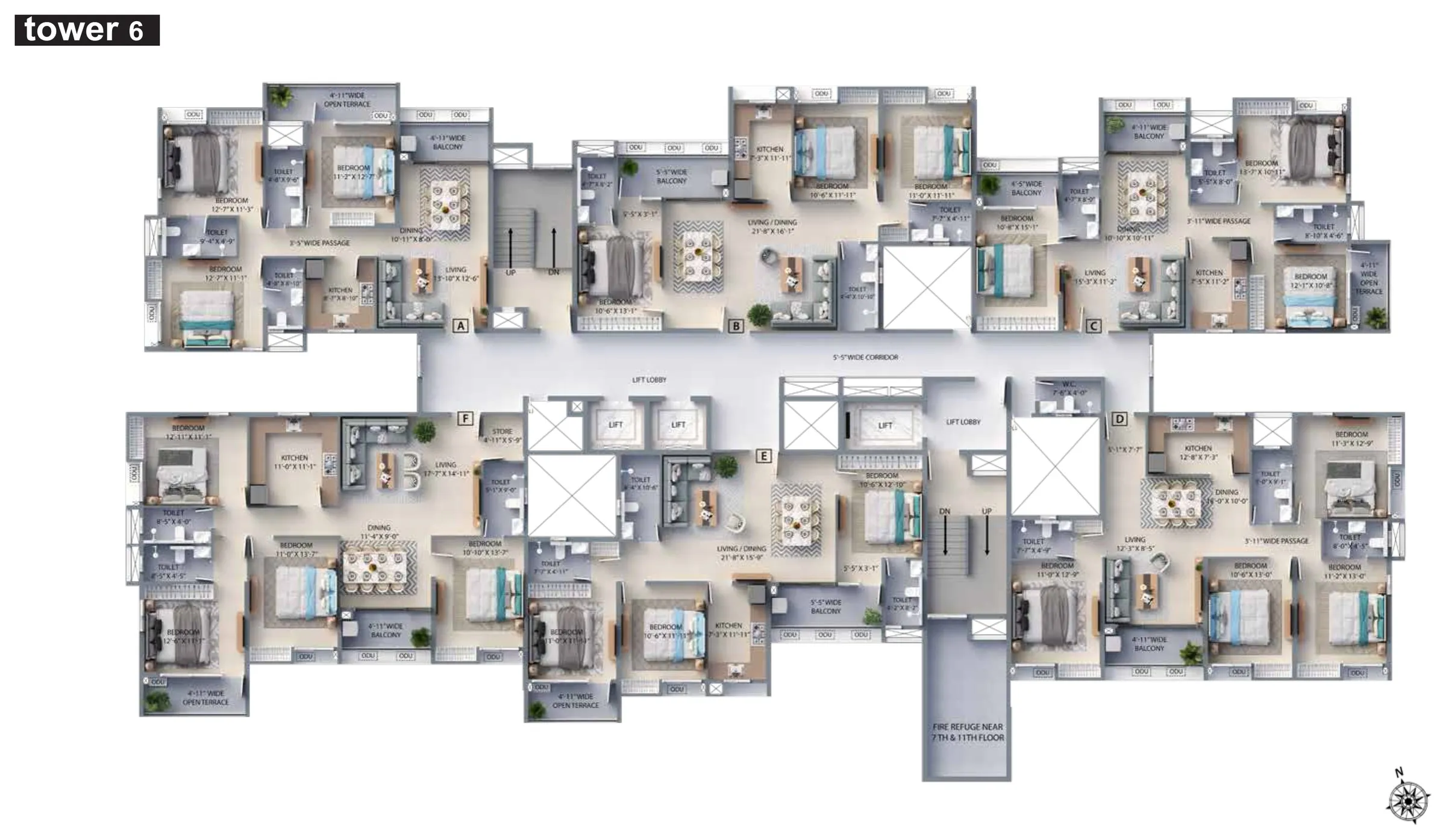 Tower 6 typical floor plan