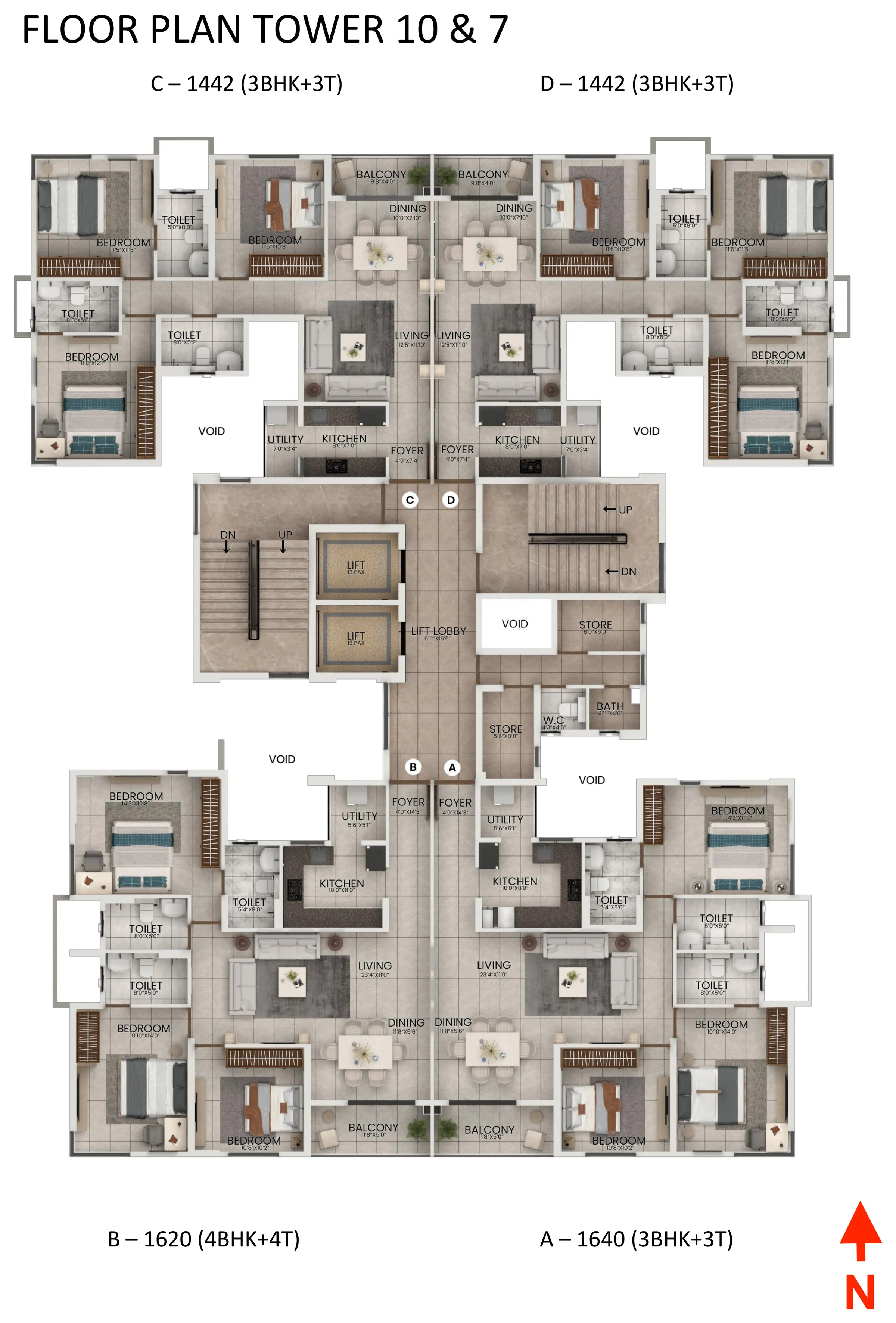 Towers 7 and 10 typical floor plan
