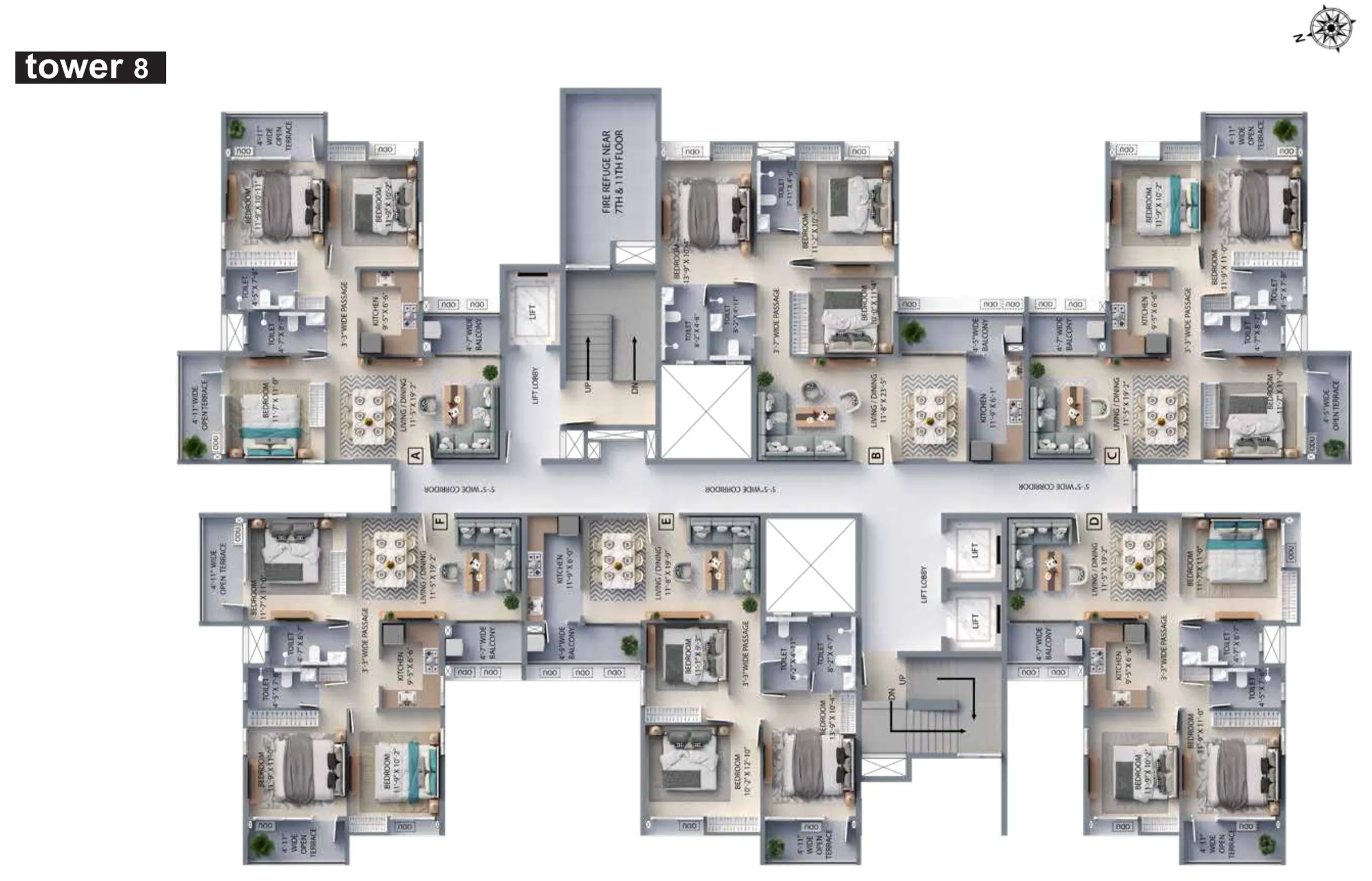 Tower 8 typical floor plan