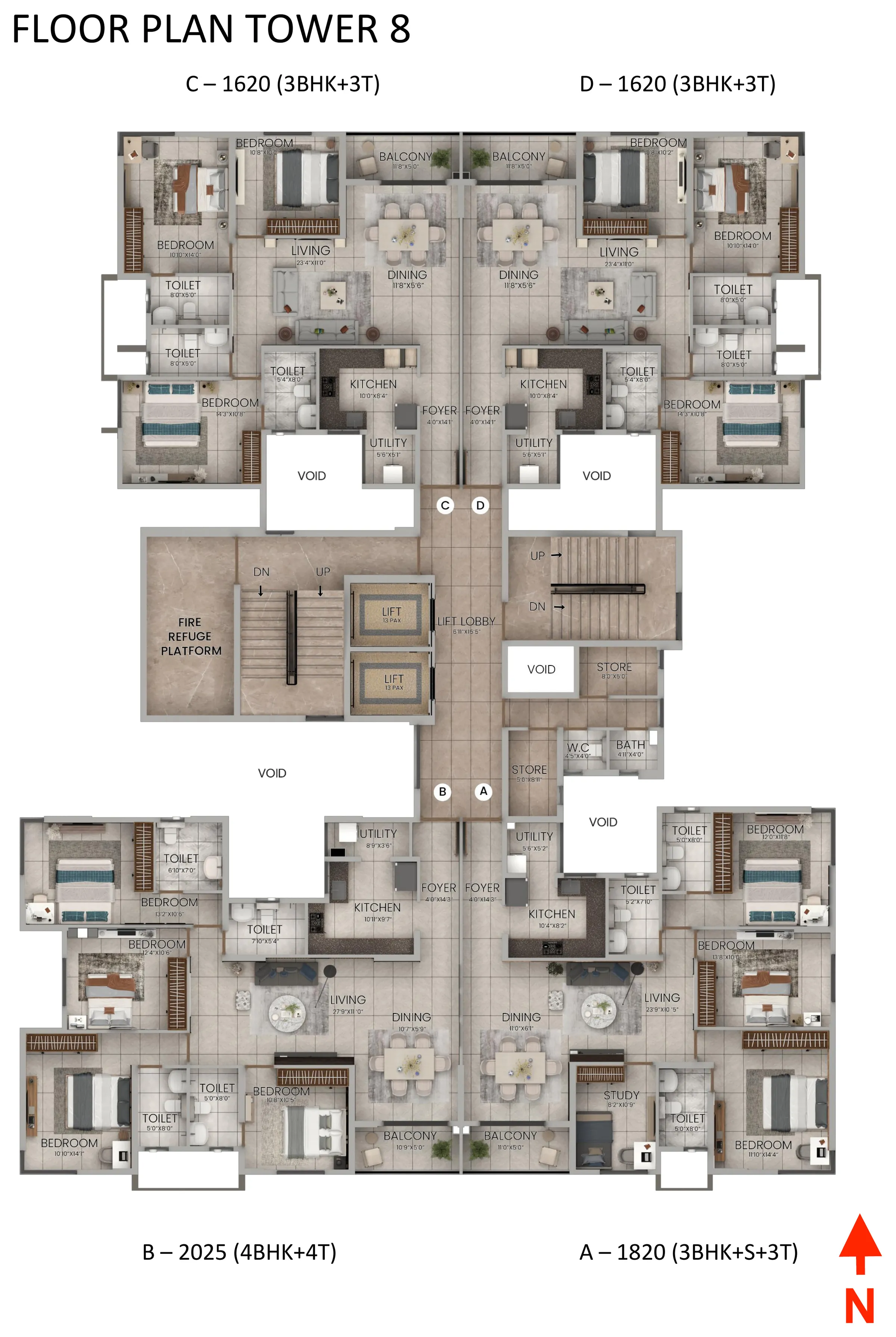 Tower 8 typical floor plan