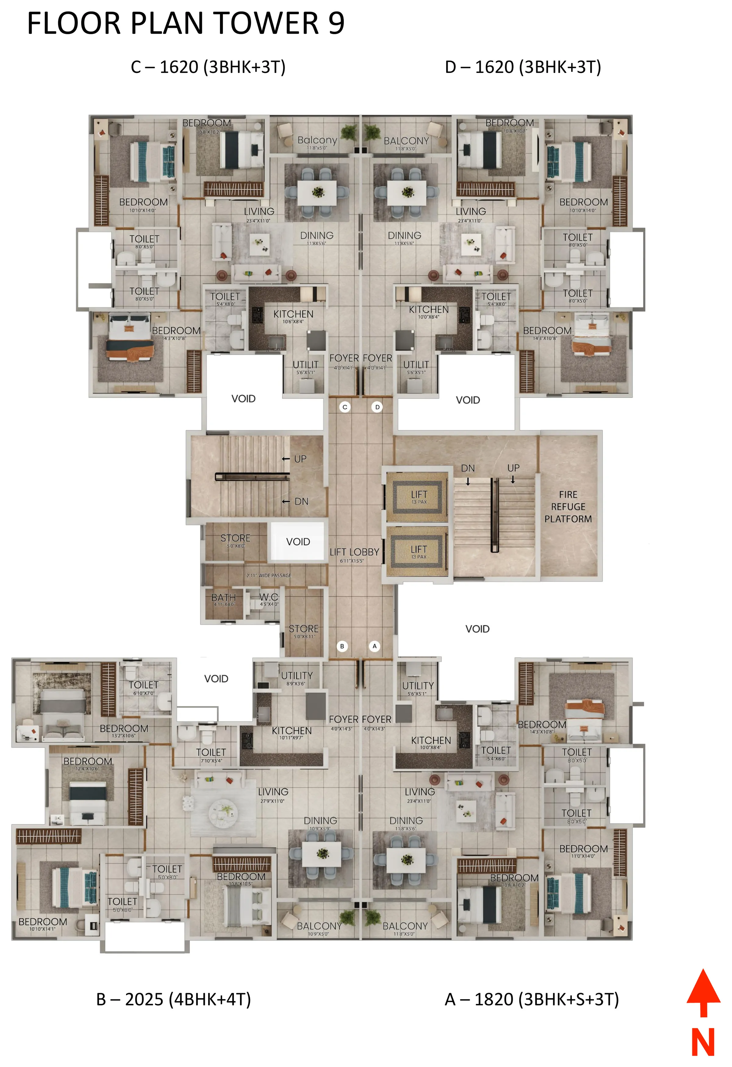 Tower 9 typical floor plan