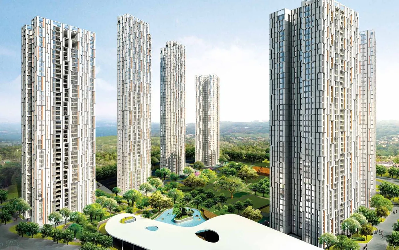 Urbana towers over landscaped greens