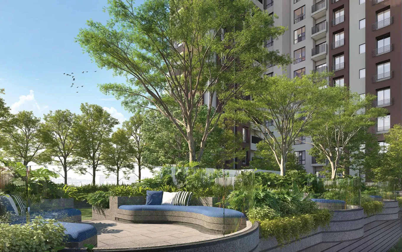 Lawn garden with seating