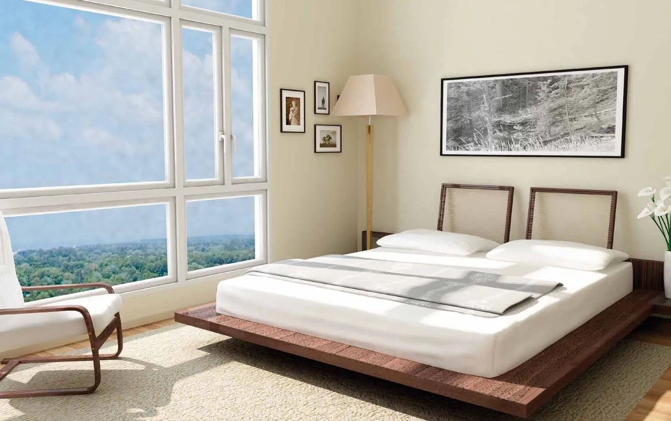 Bedroom with a view of the greens