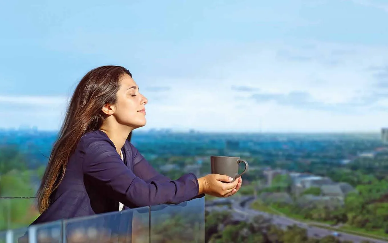View over green surroundings from a balcony