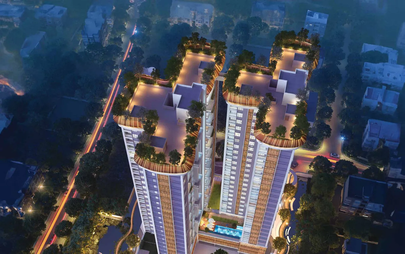 Aerial view of Jeevika at night
