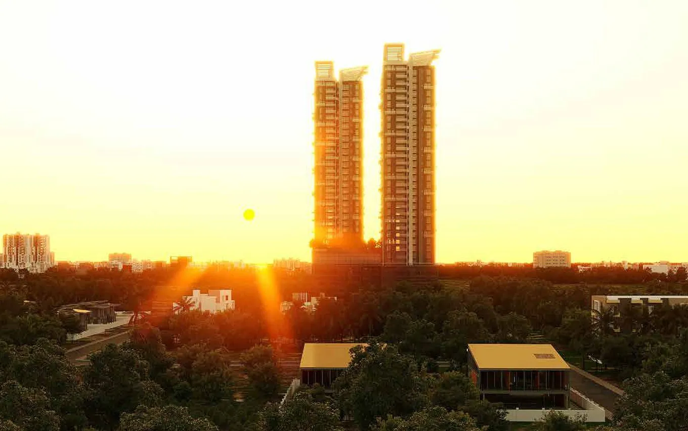 The two towers at sunset