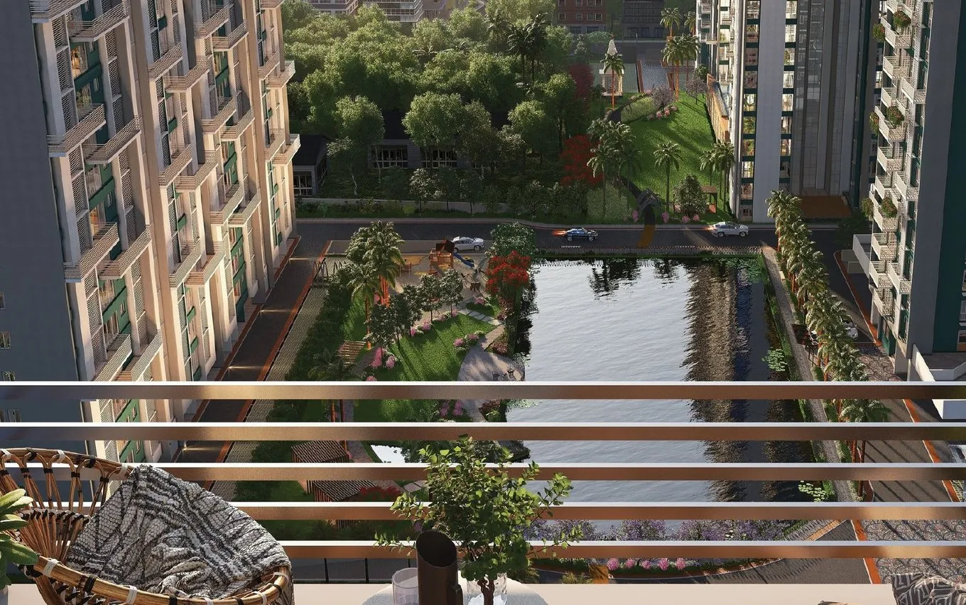 View from a balcony over the gardens