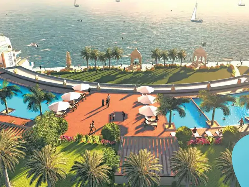 View of the Ganges from the podium pool deck