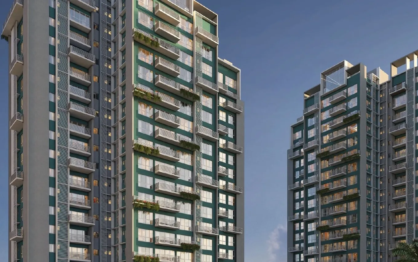 Morya towers against the evening sky