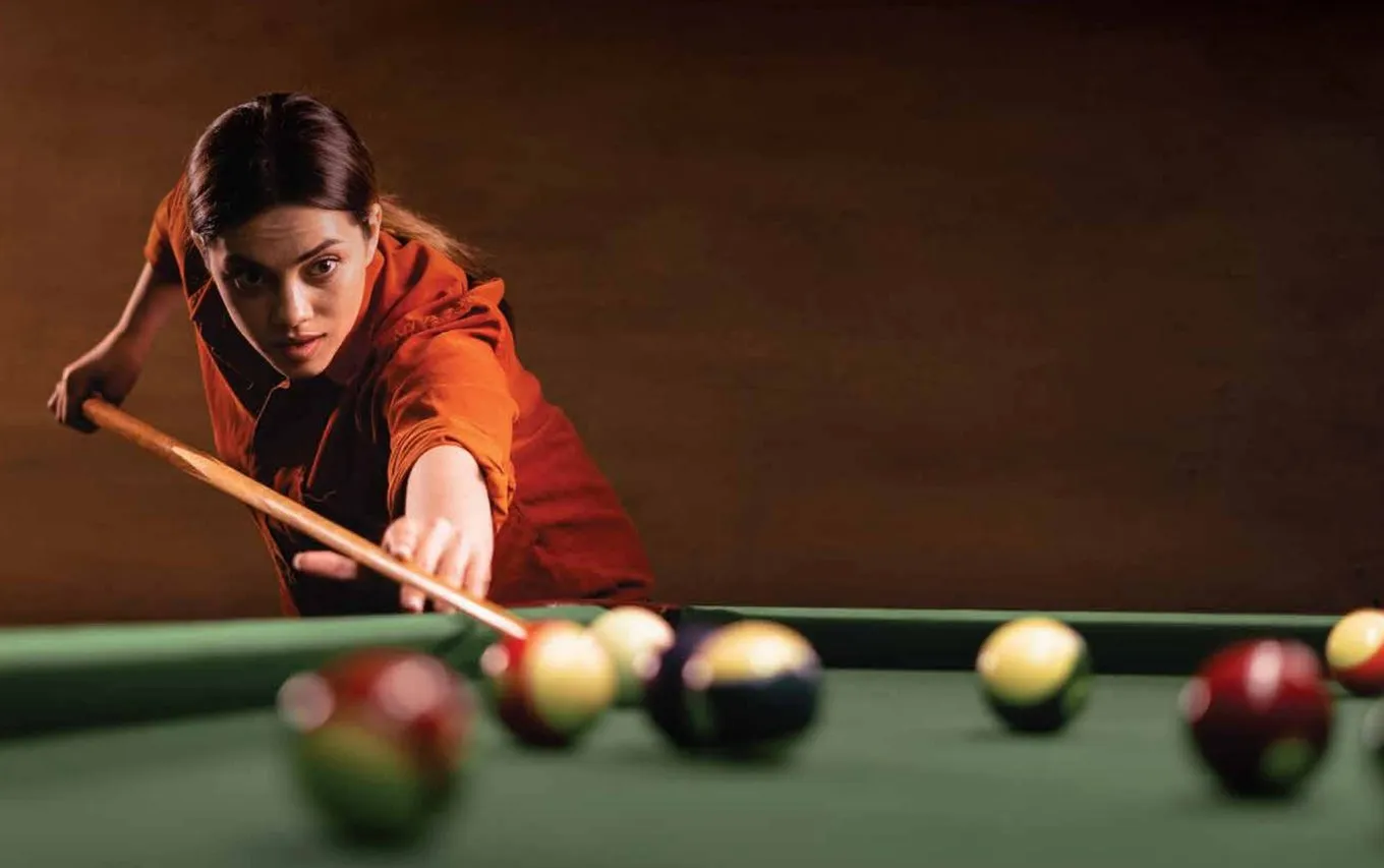 Pool table in the indoor games room