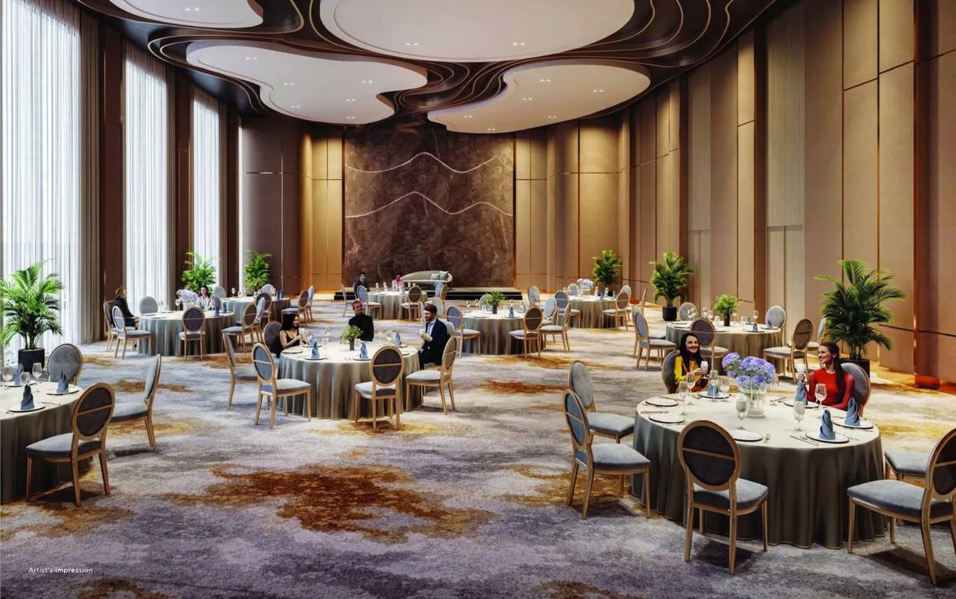 Double-height ballroom in the club