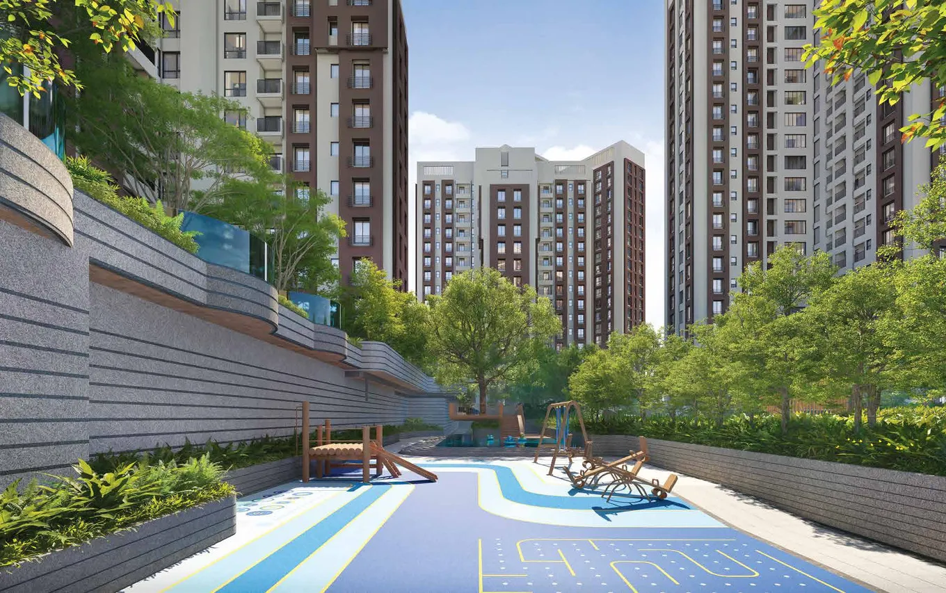 Outdoor kids' play area