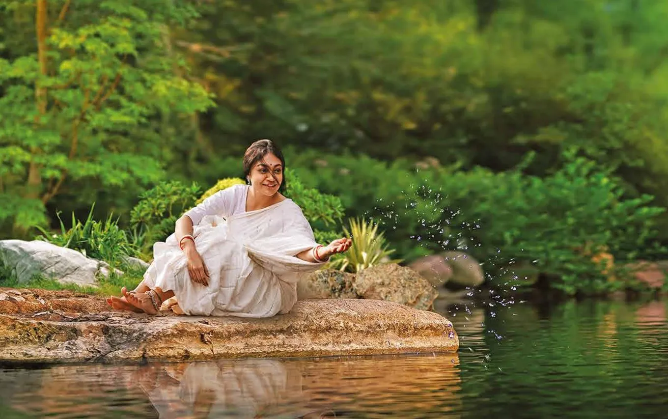 Seating beside the waterbody