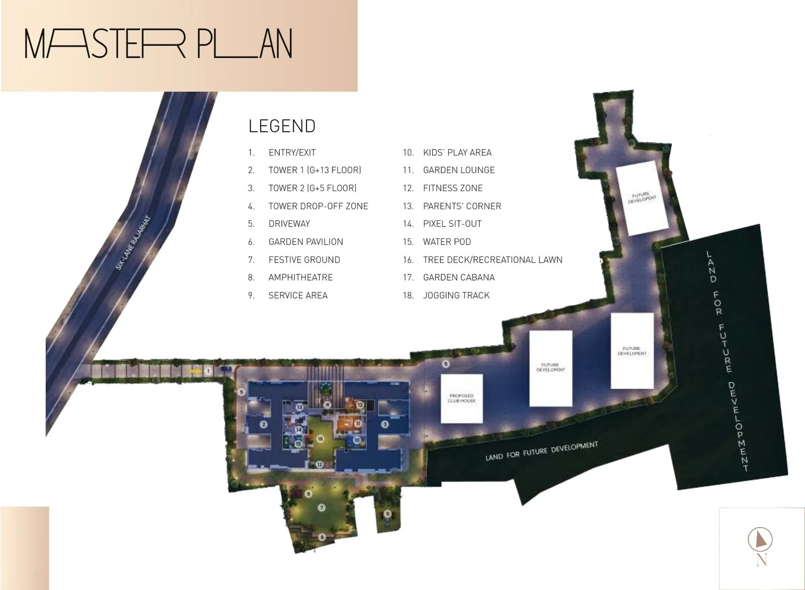 Pravya master plan with legend