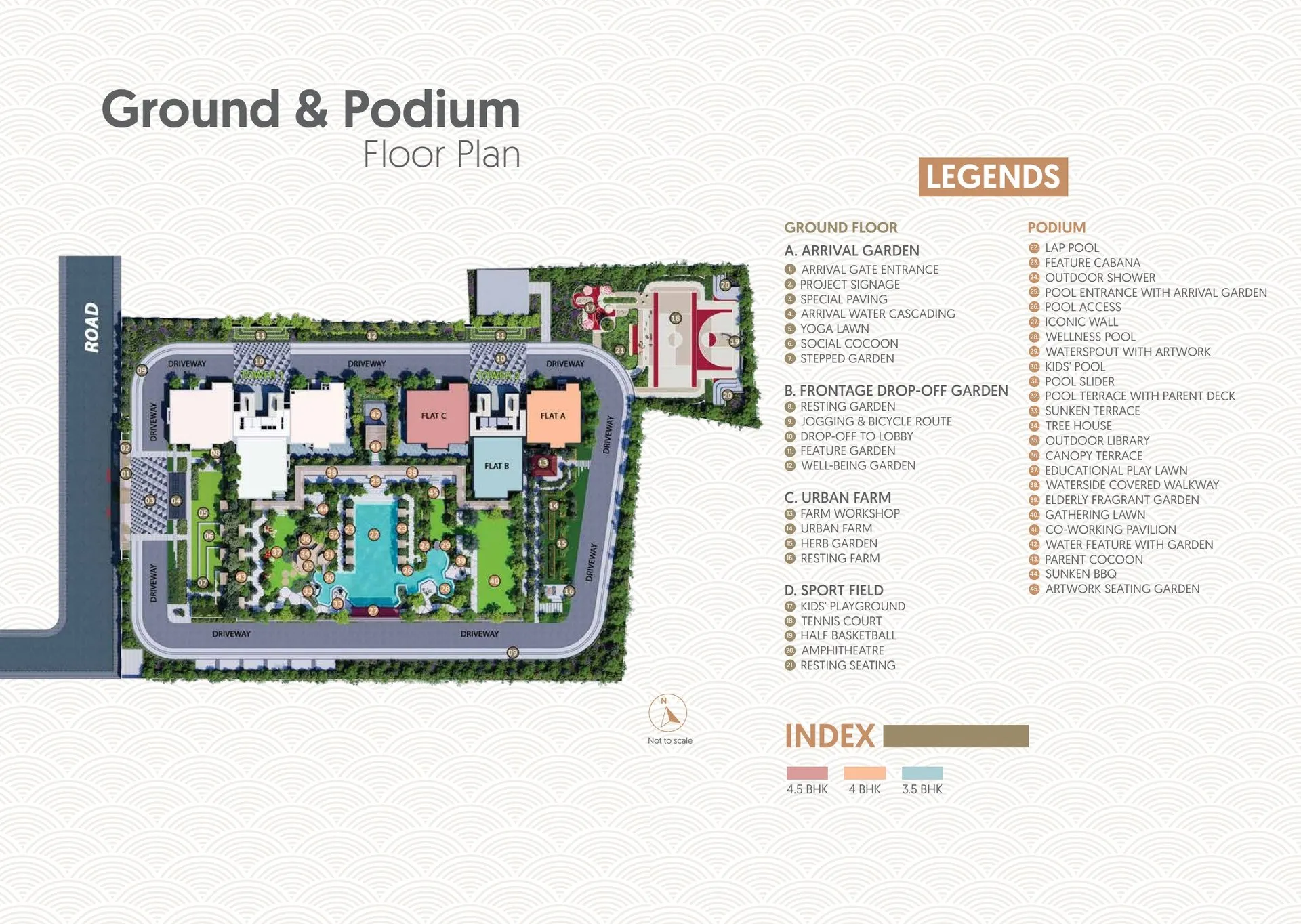 Merlin Niyasa ground and podium floor plan with legend