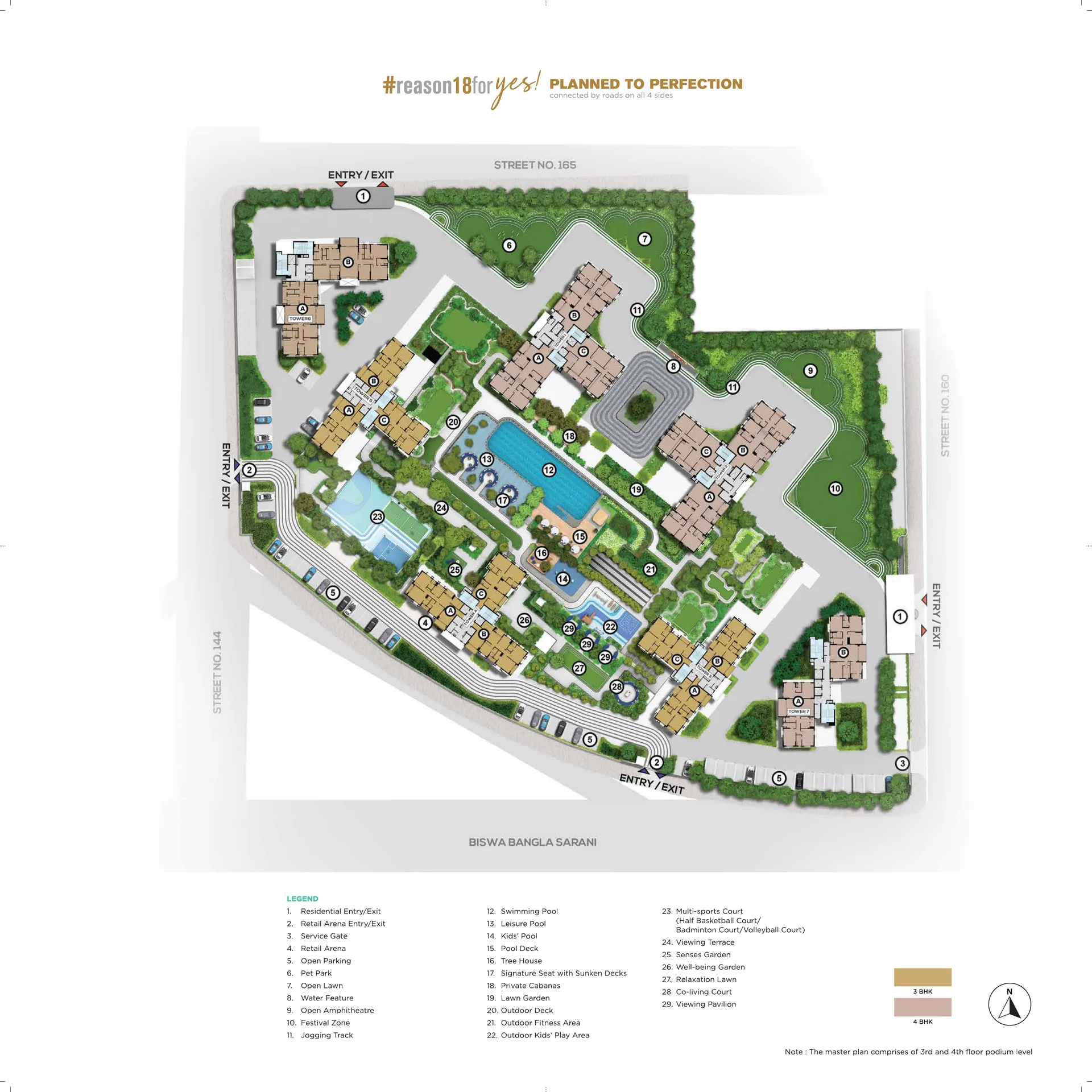 Town Square master plan with legend