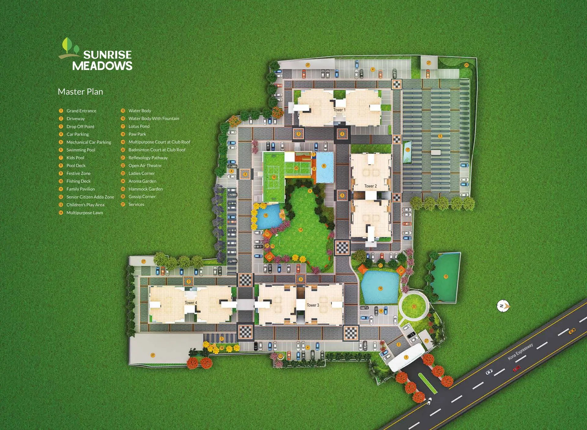Sunrise Meadows master plan with legend