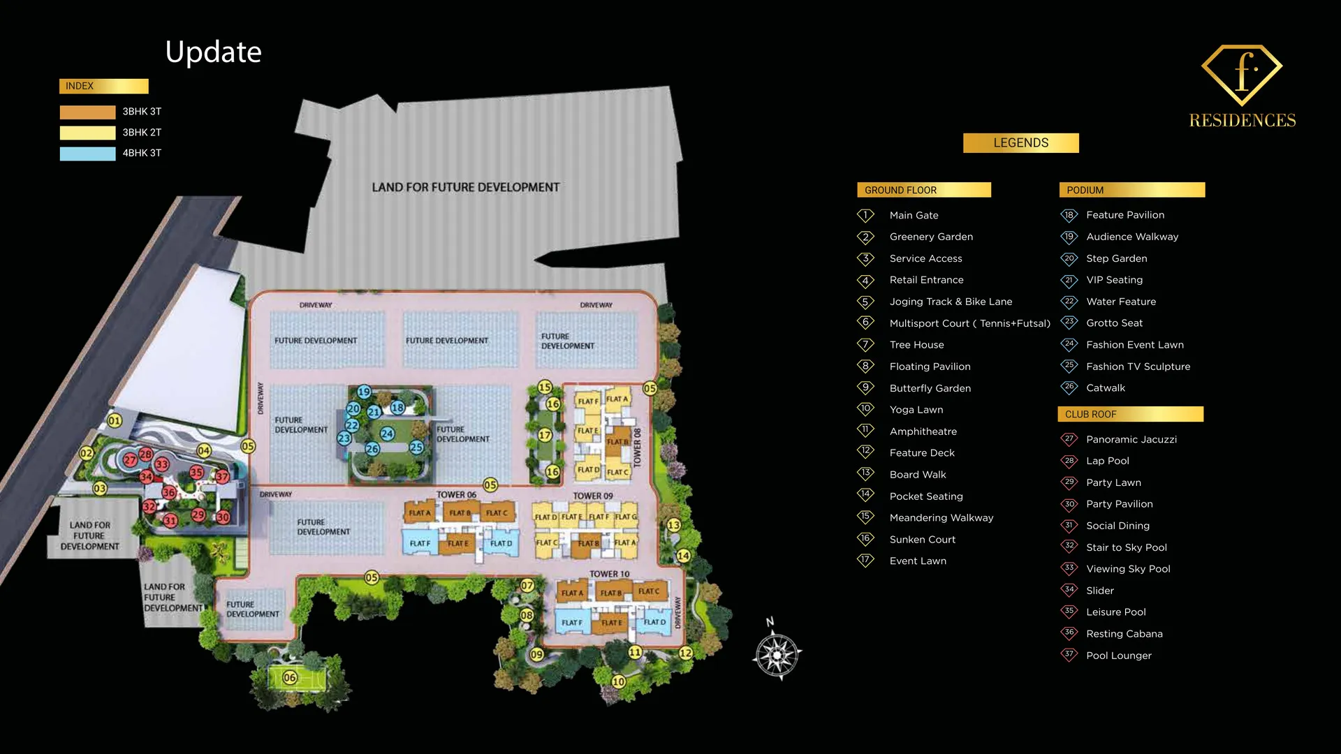 F Residences master plan with legend