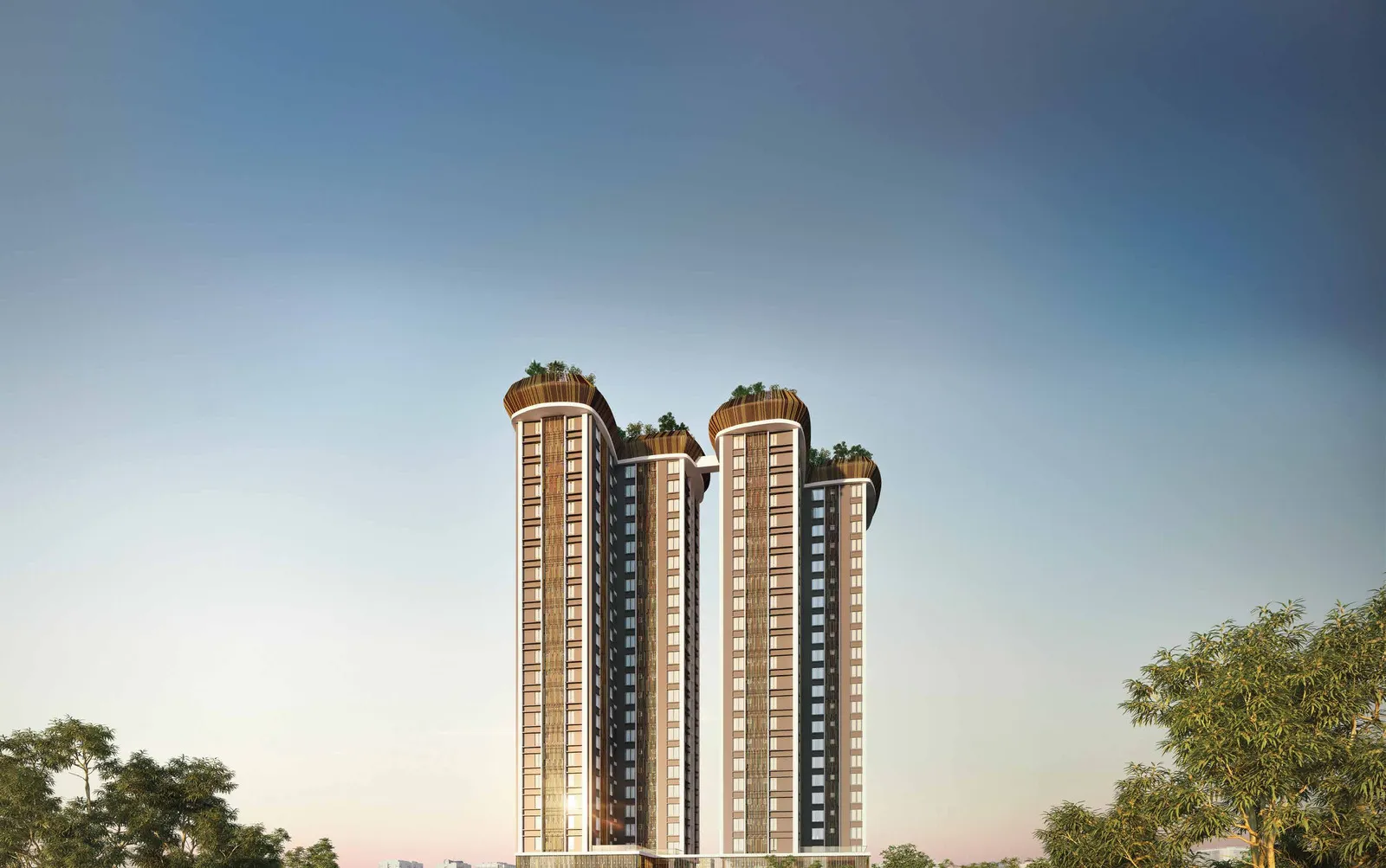 Jeevika's twin towers rising above the trees