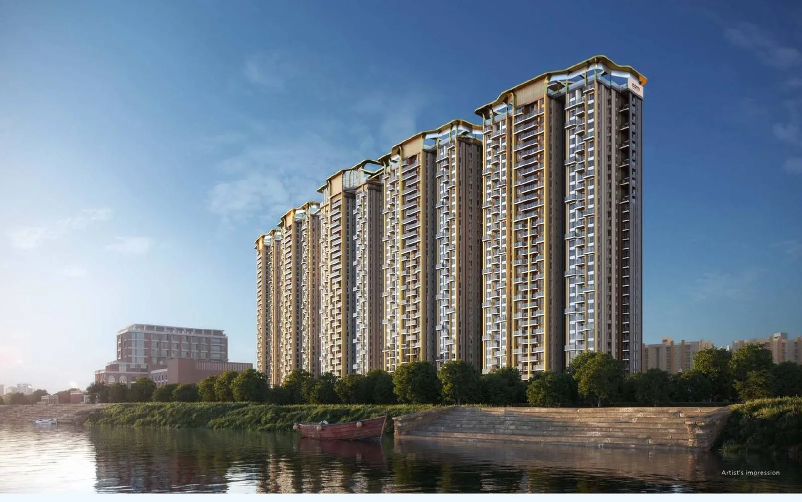 Eden Devprayag towers on the banks of the Ganga